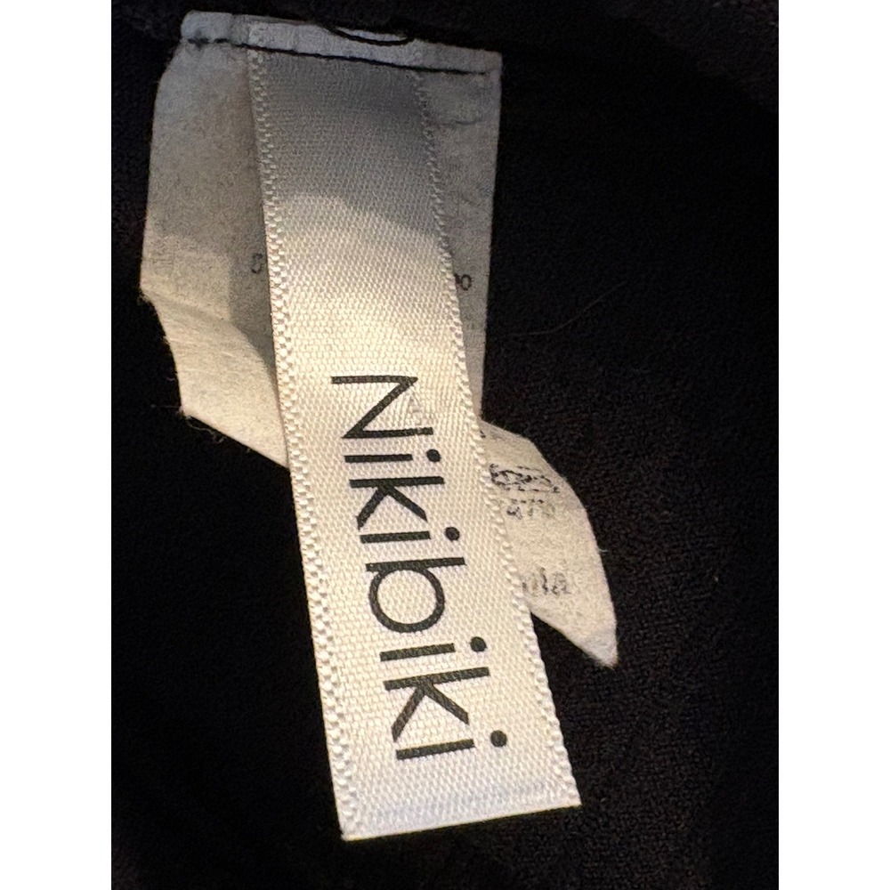 Nikibiki Womens Mock Neck Ribbed Lace Long Sleeve Top Black O/S - Picture 3 of 5